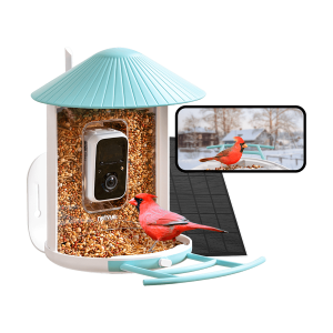 Bird Feeder with Camera Solar Panel AI Smart Bird Feeder with Waterproof  Night Vision Cameras 